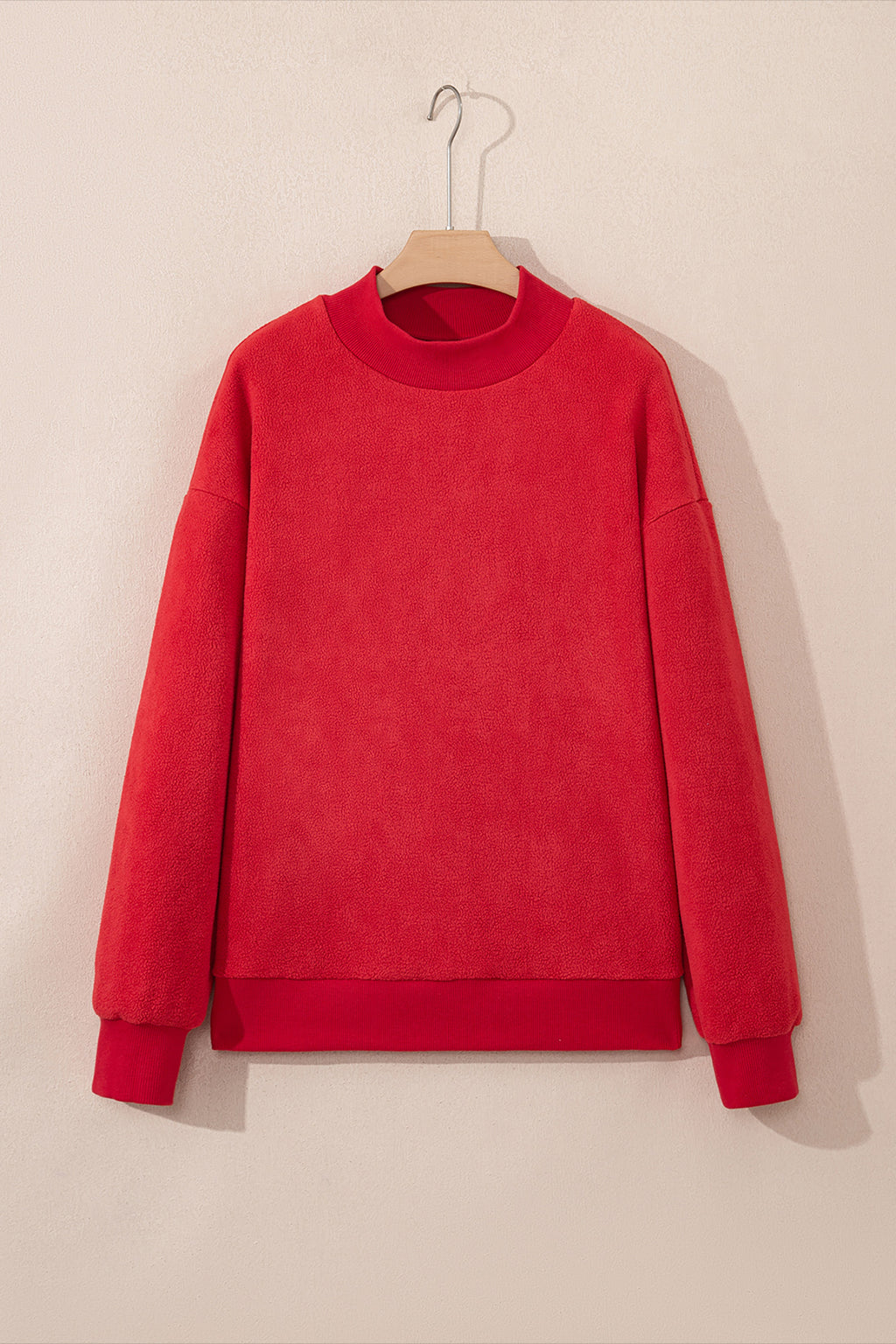 Carrot Oversized Reversible Sweatshirt Drop Shoulder Mock Neck Women S-XL