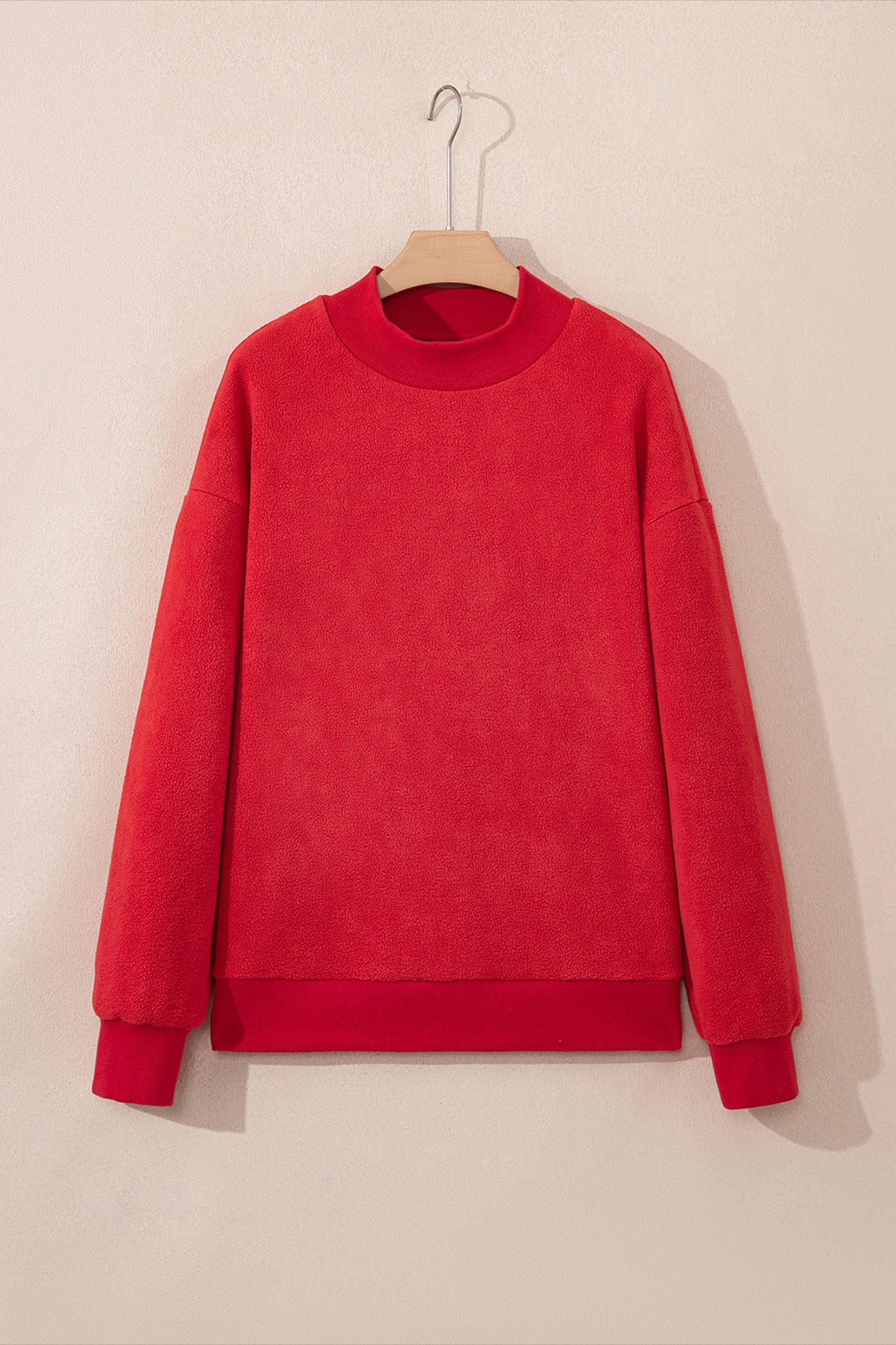 Carrot Oversized Reversible Sweatshirt Drop Shoulder Mock Neck Women S-XL
