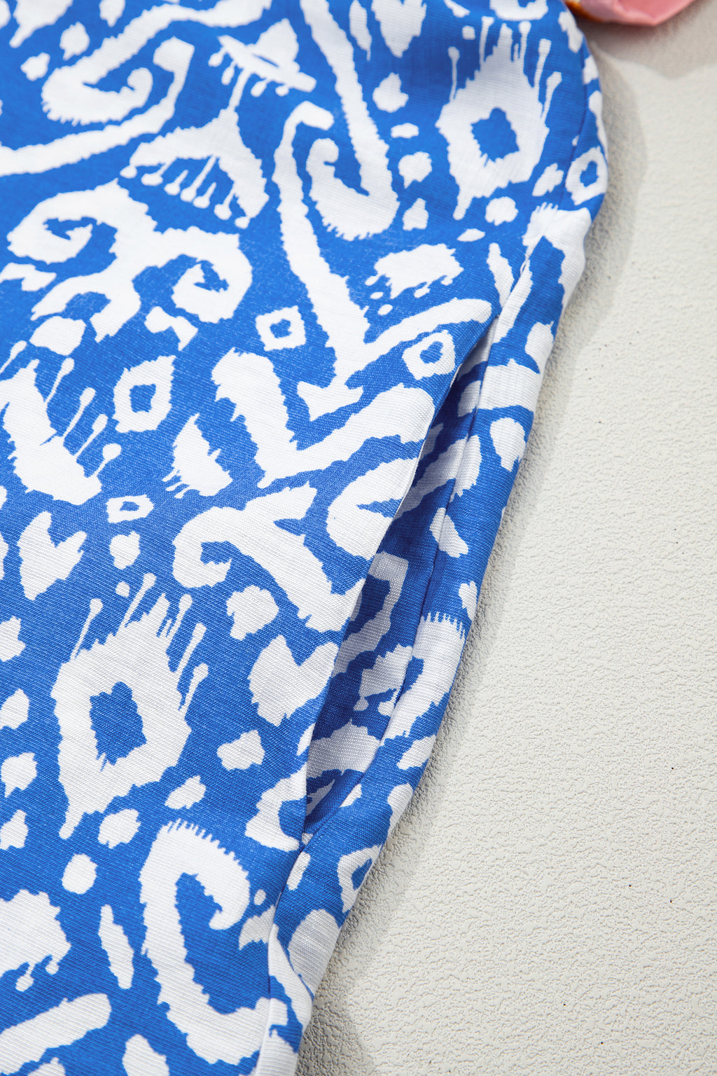 Blue & Khaki Western Print Colour Block Patchwork Shift Mini Dress S-XL