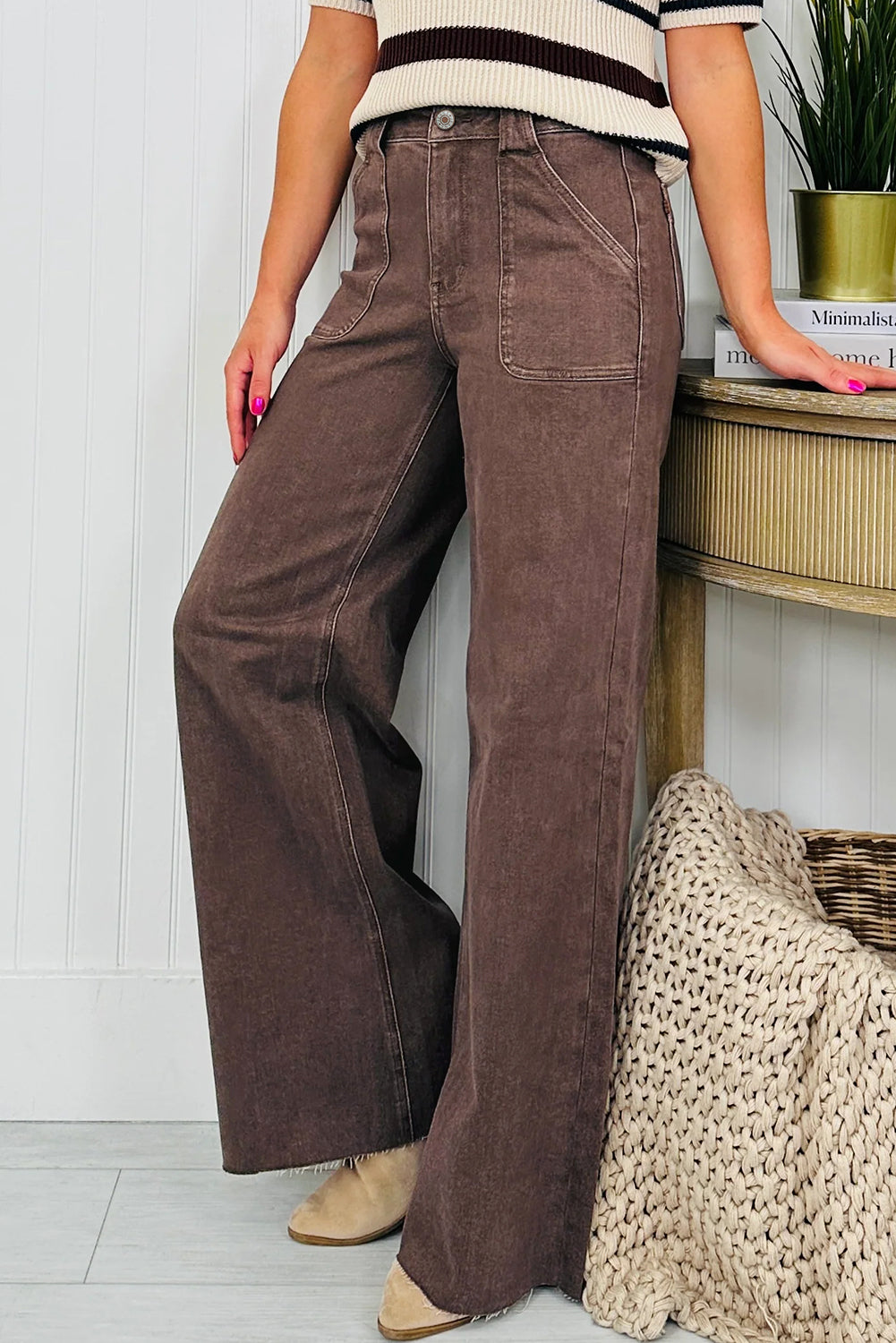Women's Women's Retro Washed Loose Jeans Patch Pocket 2 Colours Sizes 4-16 at LivelyLooks