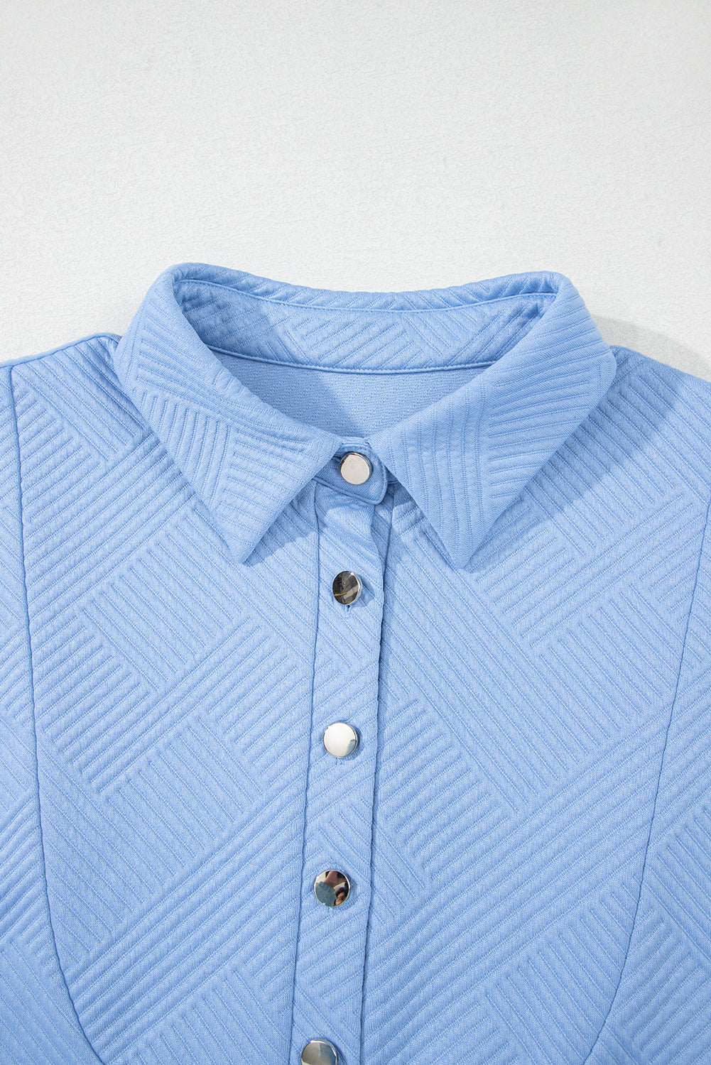 Textured Short Sleeve A Line Mini Dress | Light Blue, Blue & Peach | UK 8–22