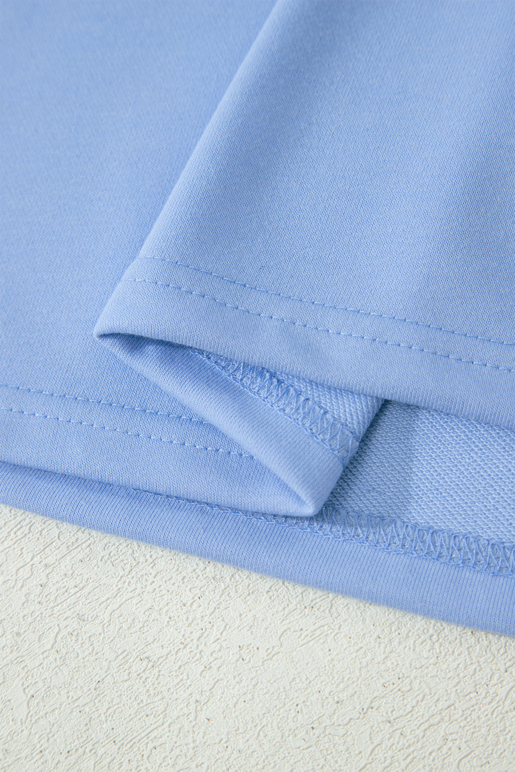 Half Zip Ruffled Short Set – Sky Blue & Coral Paradise