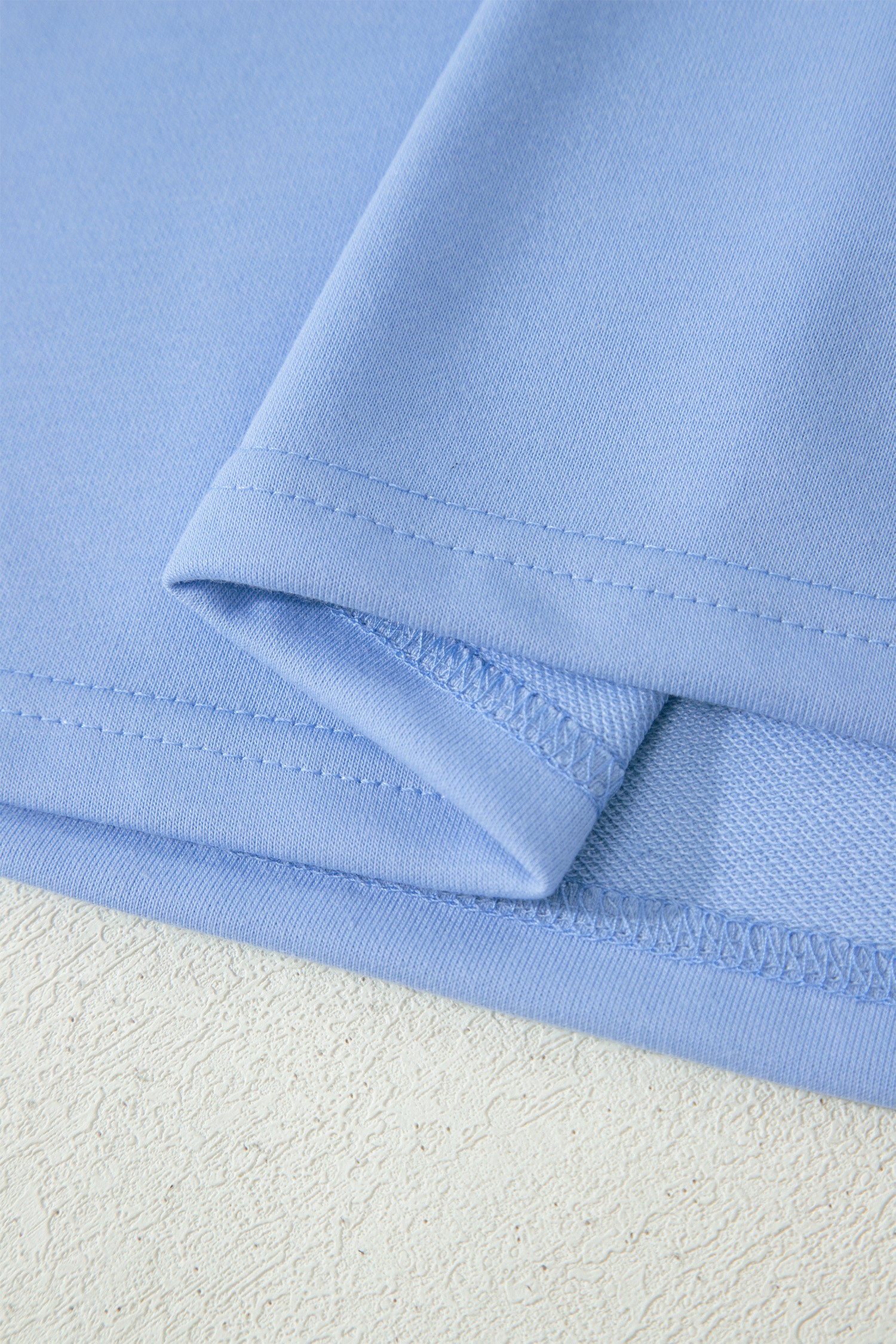 Half Zip Ruffled Short Set – Sky Blue & Coral Paradise