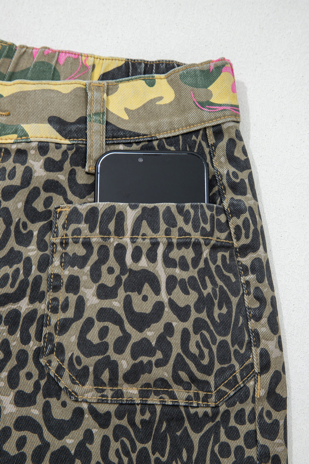 LivelyLooks Leopard Camo Patchwork Straight Leg Jeans | Sizes 4-16 women's fashion