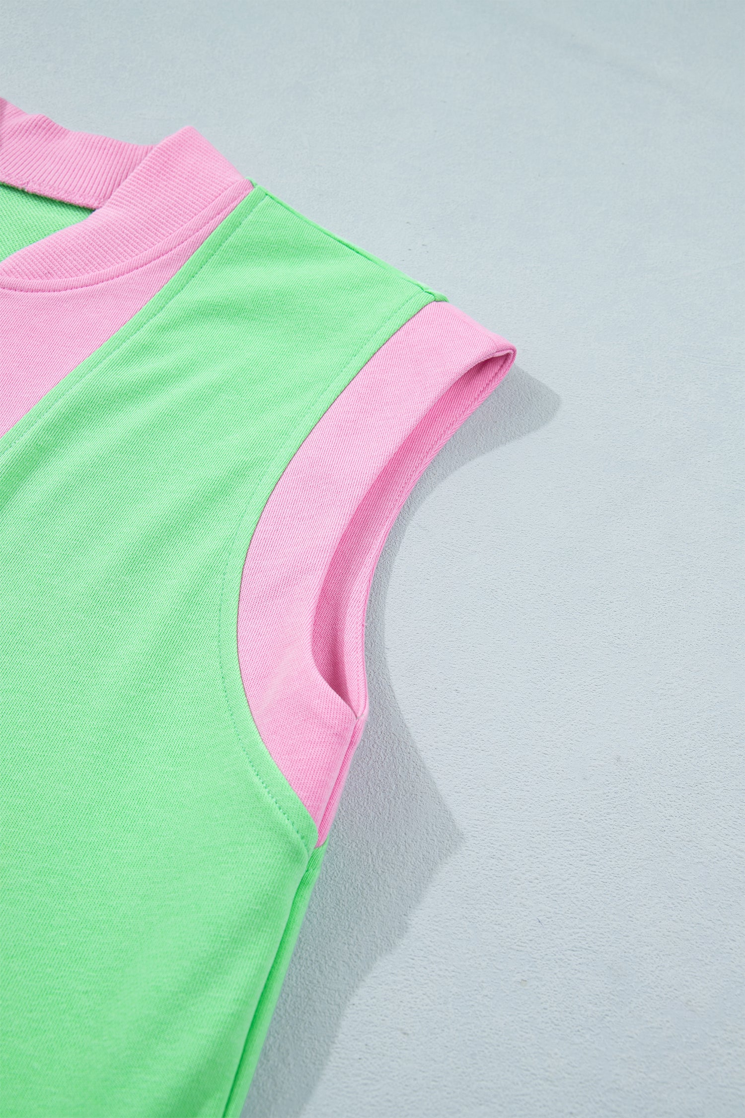 Green Colour Block Half Zip Top & Athleisure Shorts Set | UK 8–22